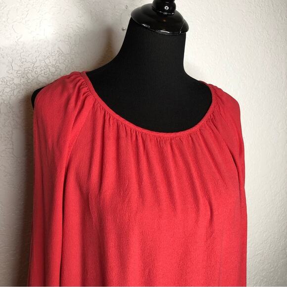 J Jill bright pink cold shoulder long sleeve top size Large - Picture 2 of 15